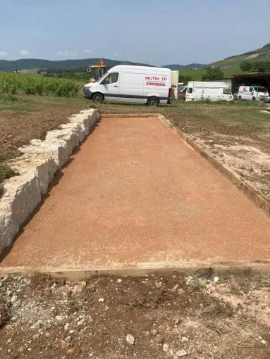 Création d'un terrain de pétanque à Charentay dans le Beaujolais (69220), Saint-Georges-de-Reneins, MUTIN TP
