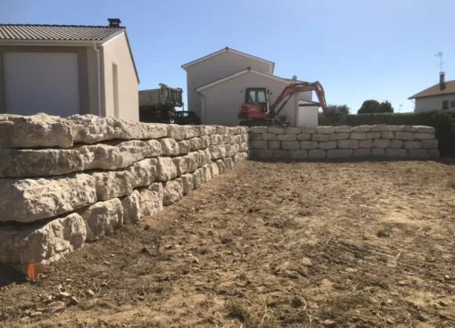 Mur de soutènement en enrochement dans l'Ain (01), Saint-Georges-de-Reneins, MUTIN TP