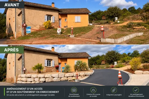 Aménagement extérieur sur Villefranche sur Saône, à proximité de Belleville en Beaujolais et Saint Georges de Reneins, Saint-Georges-de-Reneins, MUTIN TP