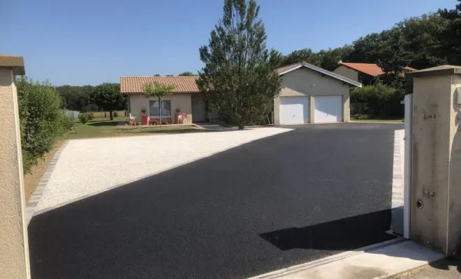 Création d'un chemin d'accès en enrobé, structuration des abords aux Portes de Lyon (69), Saint-Georges-de-Reneins, MUTIN TP